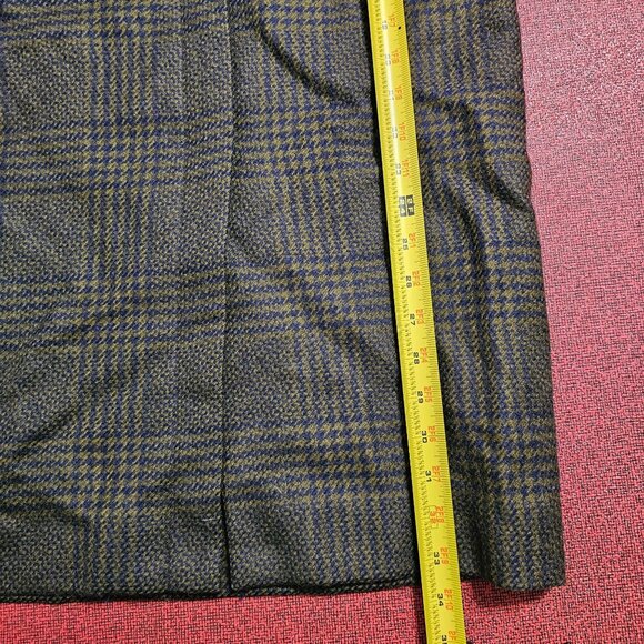 VTG 70s Christian Dior Wool Houndstooth Plaid Skirt 4 Dark Academia Preppy Tweed - Picture 7 of 10